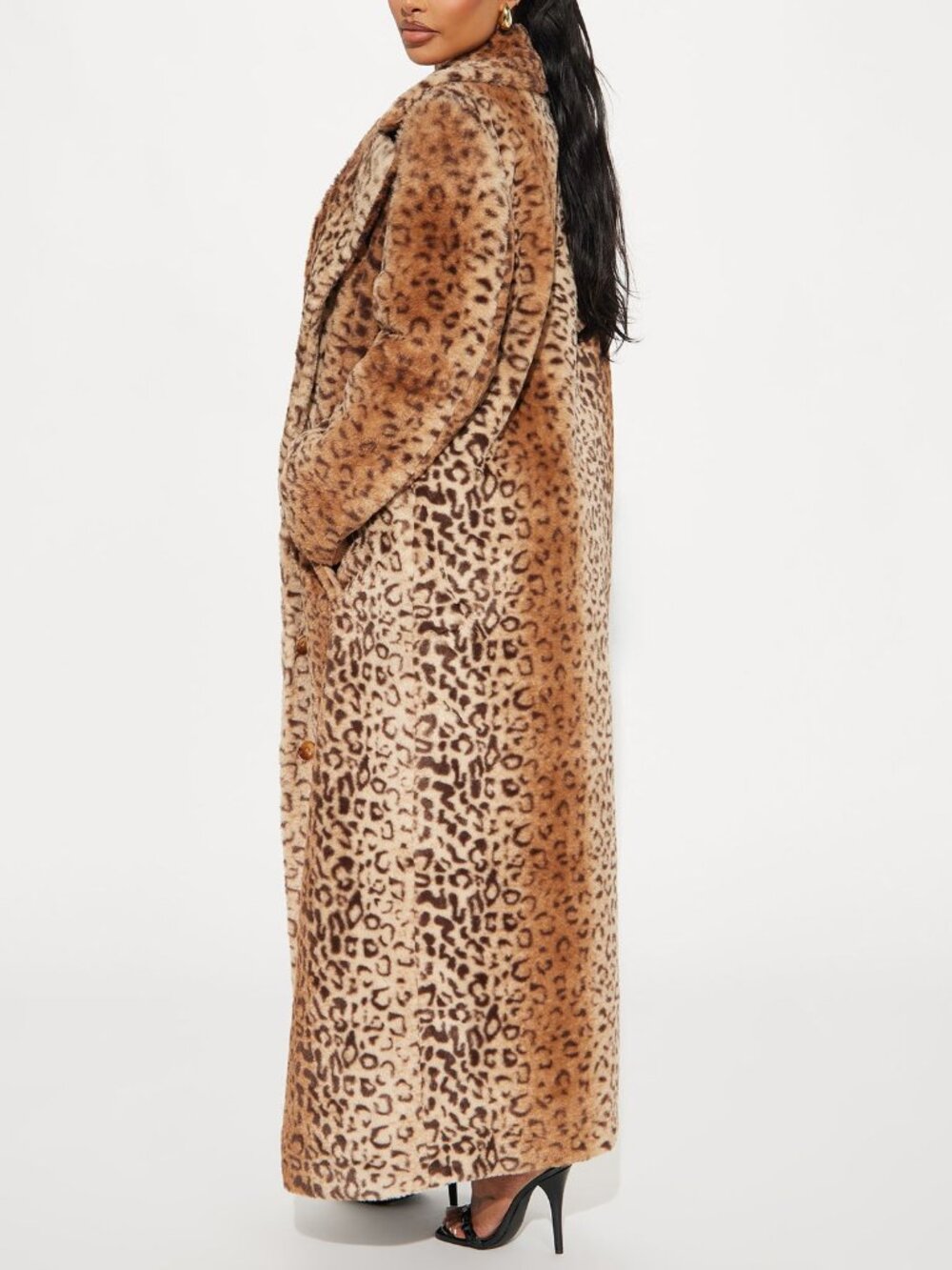 Long faux fur coat with bright leopard print - Picture 9 of 9